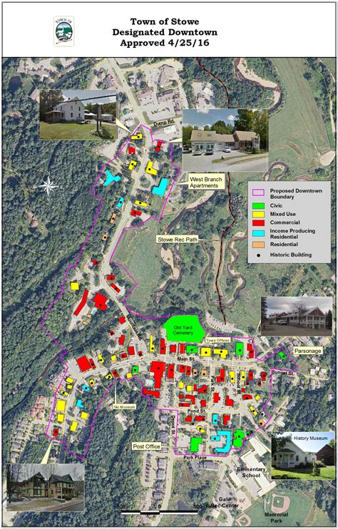 map of downtown stowe vt.